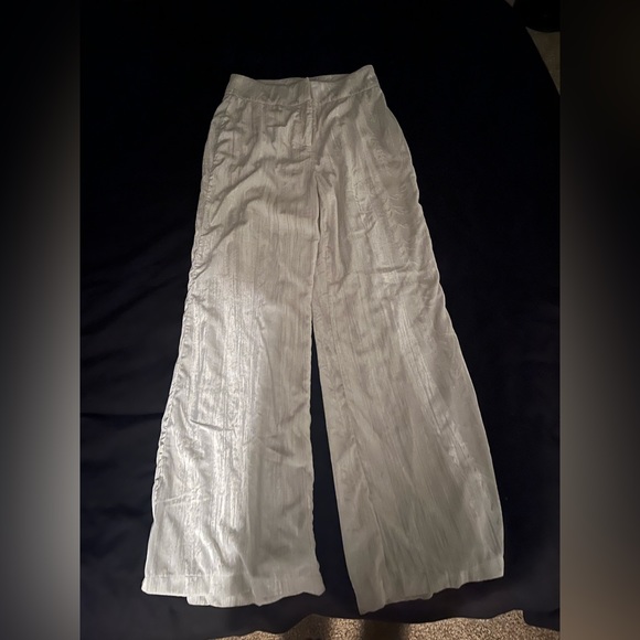 Nasty Gal Crushed Velvet Textured Wide Leg Pants. - Picture 3 of 7